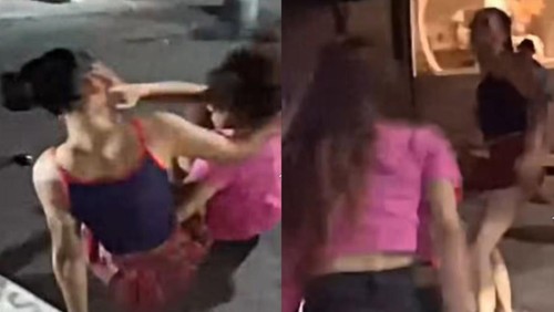 Tangkapan layar video viral dua orang diduga waria terlibat keributan di jalanan Canggu, Kuta Utara, Badung, Bali. (Tangkapan layar Instagram canggucommunity)