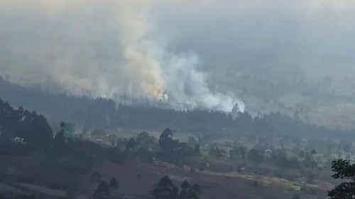 Visual kebakaran hutan di kawasan Taman Nasional Gunung Rinjani, Lombok Timur, NTB, Kamis (16/10/2025). (Foto: Tangkapan layar Instagram @btn_gn_rinjani)