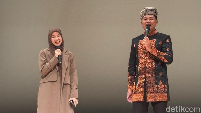Artis Natasha Rizki ikut memeriahkan pelantikan pengurus Ikatan Keluarga Minangkabau (IKM) Jepang. (Ahmad Toriq/detikcom).