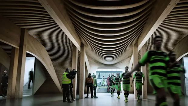 Stadion Eco Park milik klub sepak bola Inggris Forest Green Rovers. Stadion ini diklaim paling hijau di dunia.