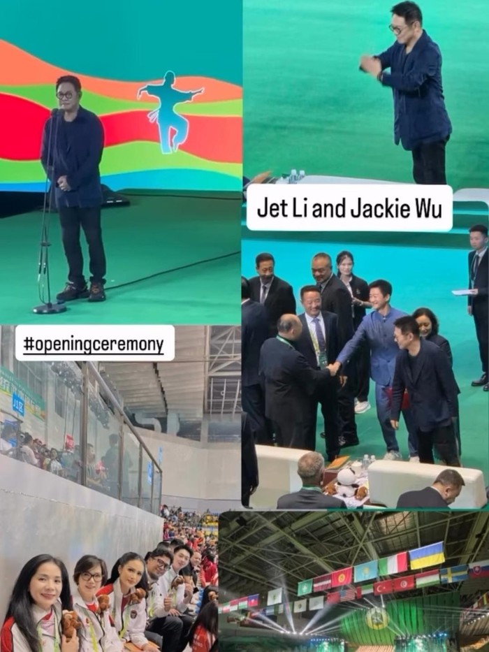 Potret Kris Dayanti di China, siap ikut tanding wushu internasional.