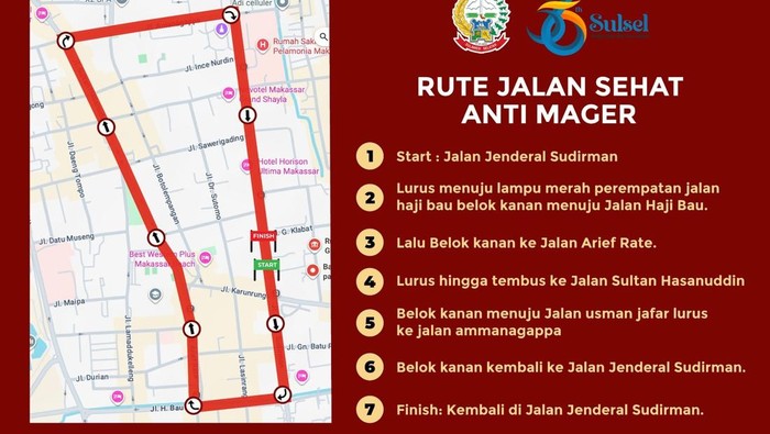 Pemprov Sulsel menggelar Jalan Sehat Anti Mager memperingati HUT ke-356 Sulsel.