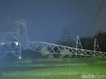 Tower SUTET Mlese Klaten Tumbang Disapu Angin Kencang