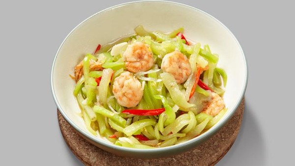 Nasi Putih & Tumis Udang Sayur Bening