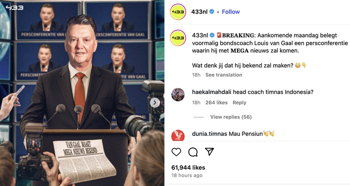 Spekulasi Louis Van Gaal Latih Timnas Muncul di Linimasa