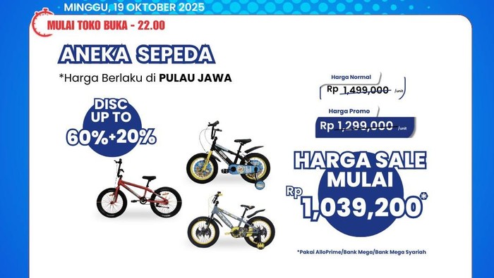 Aneka Sepeda Banting Harga di Transmart Full Day Sale, Buruan Borong!