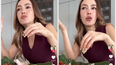 Cathy Sharon Nikmat Makan Nasi Padang, Netizen: Berasa Ilegal Lihatnya