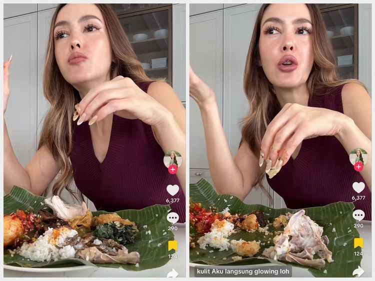 Cathy Sharon Nikmat Makan Nasi Padang, Netizen: Berasa Ilegal Lihatnya