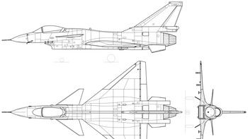 Sketsa rancangan pesawat tempur Chengdu J-10. Foto: Wikipedia
