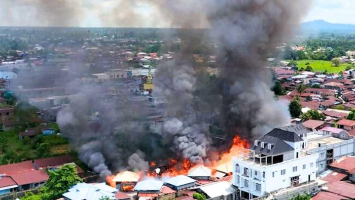 Kebakaran Pasar Pelangi Malinau.