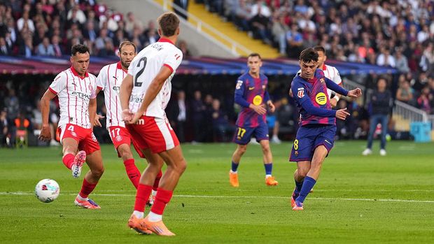 Pedri BARCELONA, SPAIN - OCTOBER 18: Pedri of FC Barcelona scores his team's first goal during the LaLiga EA Sports match between FC Barcelona and Girona FC at Spotify Camp Nou on October 18, 2025 in Barcelona, Spain. (Photo by Alex Caparros/Getty Images)