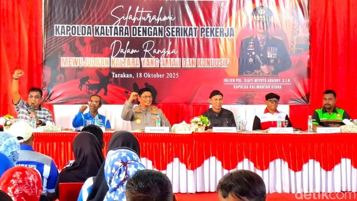 Silaturahmi Kapolda baru Kaltara dengan serikat pekerja di Tarakan.