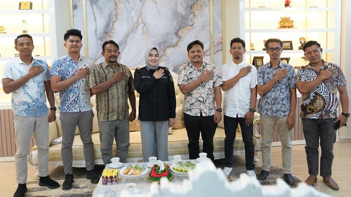 Wali Kota Kendari Siska Karina Imran menerima jajaran Sareskrim Polresta Kendari.