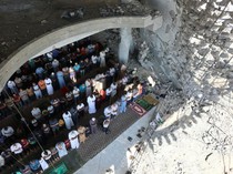 Haru Warga Gaza Kembali Dengar Lantunan Azan dari Reruntuhan Masjid