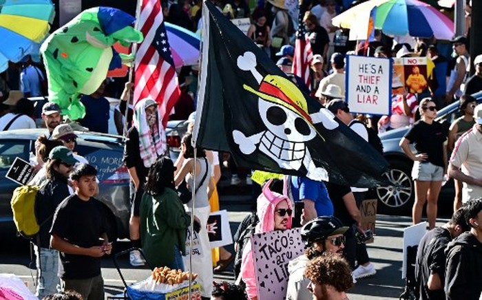 Protesters rally during the 