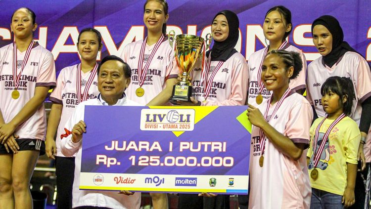 Petrokimia Gresik Pupuk Indonesia Juara Lagi, Sapu Bersih TNI AU Electric 3-0 di Final Livoli 2025