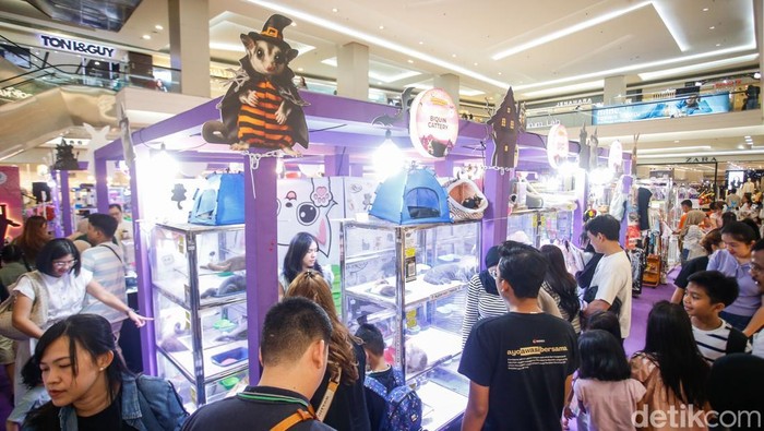 Suasana Mal Kota Kasablanka, Jakarta Selatan, tampak berbeda menjelang perayaan Halloween 2025. Area pusat perbelanjaan itu kini dipenuhi dekorasi bernuansa horor yang menarik perhatian pengunjung, terutama di area utama mal.