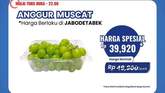 Wow! Beli Anggur di Transmart Full Day Sale Diskonnya Jumbo
