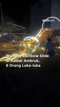 Video: Wahana Rainbow Slide di Kalbar Ambruk, 6 Orang Luka