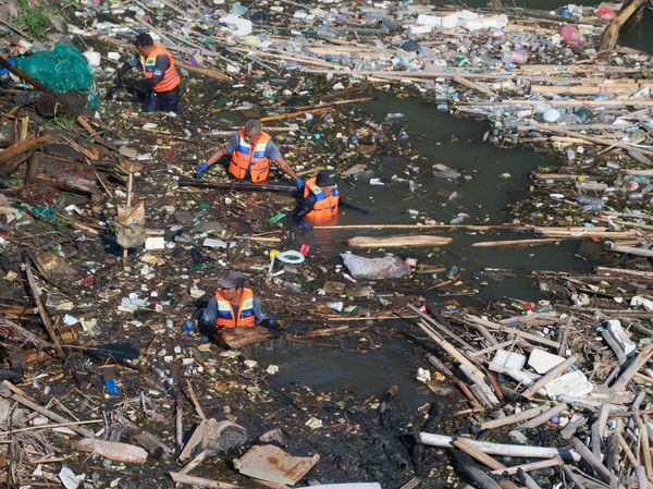 Aksi Bersih Sungai di Gianyar, Petugas dan Relawan Kompak Jaga Alam Bali