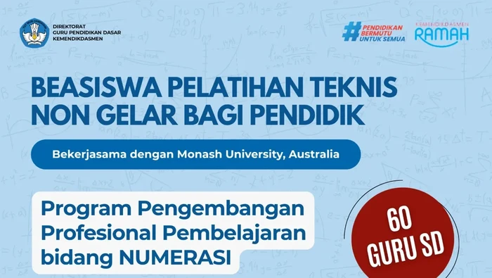 Beasiswa nongelar untuk guru SD bidang numerasi. Beasiswa nongelar untuk guru SD bidang numerasi.