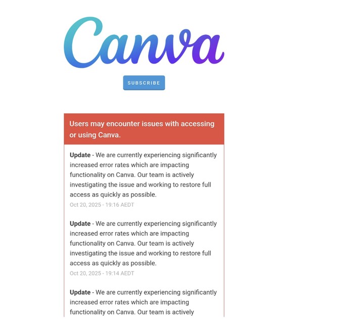 Canva down