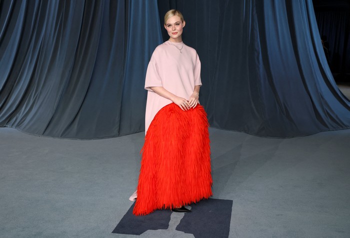 Elle Fanning attends the fifth annual Academy Museum Gala in Los Angeles, California, U.S., October 18, 2025. REUTERS/Mario Anzuoni