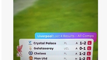Liverpool kalah 4 kali berurutan. Foto: X.com