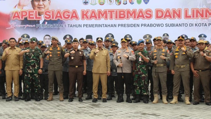Polresta Pekanbaru, TNI, dan Linmas jamin keamanan inevestasi.