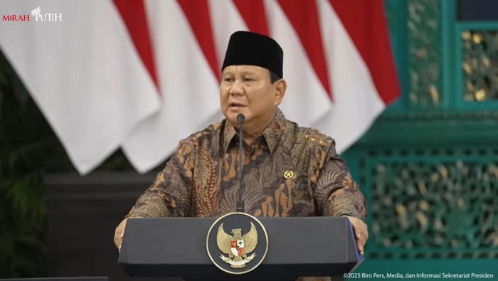 Presiden Prabowo pimpin sidang kabinet paripurna di setahun pemerintahannya, di Istana Negara, Senin (20/10/2025).