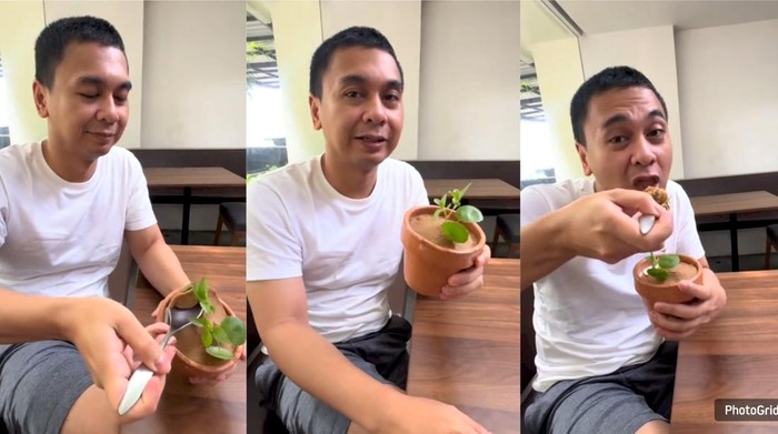 Makan Gado-gado Bentuk Pot, Raditya Dika Bikin Netizen Penasaran