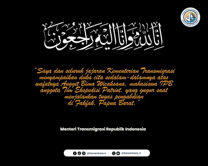 Mentrans Pimpin Langsung Evakuasi Jenazah Patriot dari Fakfak ke Jakarta