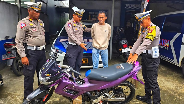 Ali dan Motor Ungu Metalik Viral diamankan polisi