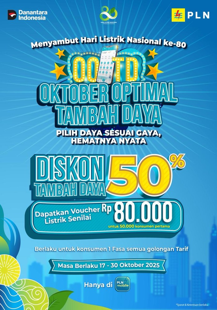 DISKON LISTRIK PLN 50 PERSEN.