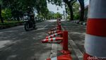 Duh, Pembatas Jalur Sepeda Perintis Kemerdekaan Jakarta Rusak Parah