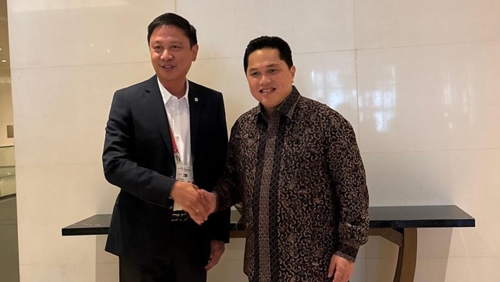 Menpora Erick Thohir dan Philippine Sports Commission (PSC) Chairman Patrick Gregorio.