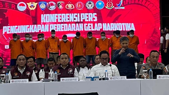 Konferensi pers kasus narkoba di Polri (Rumondang/detikcom)