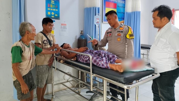 Korban saat dirawat di rumah sakit. (Foto: Dok Polres Inhu)