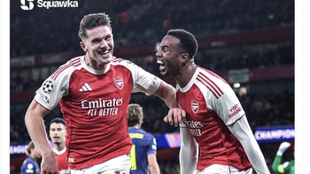 Arsenal adalah klub pertama dalam sejarah Liga Champions yang 7 kali berurutan menang melawan klub asal Spanyol. Foto: X.com