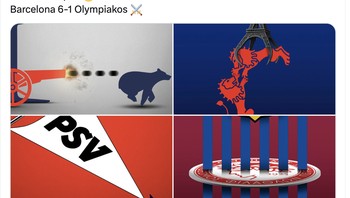 Terjadi banyak pembantaian di Liga Champions semalam. Foto: X.com