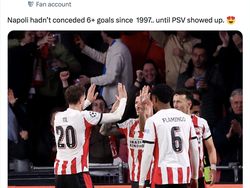 Meme Napoli Dibantai PSV, Conte Dituding Tak Becus di Eropa