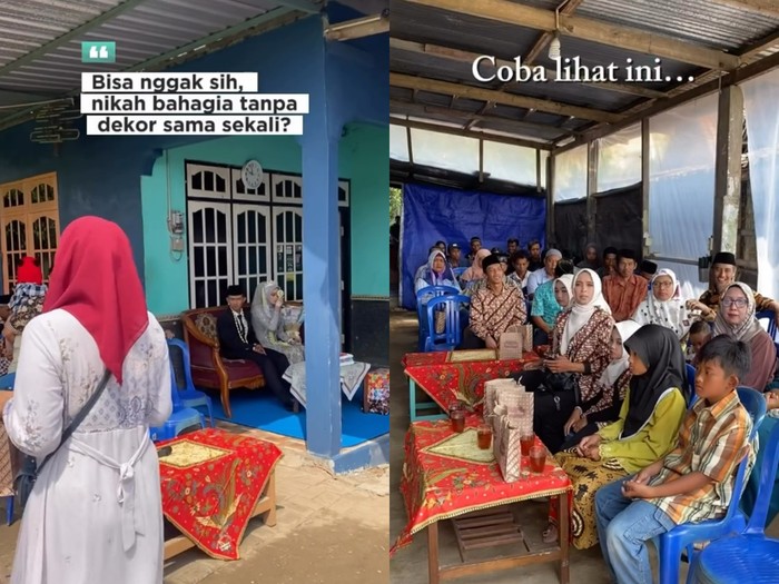 Suasana acara pernikahan ini mendadak jadi sorotan warganet di Instagram, tak ada dekorasi dan juga pelaminan. Unggahan pernikahan di Magelang, Jawa Tengah ini langsung viral.