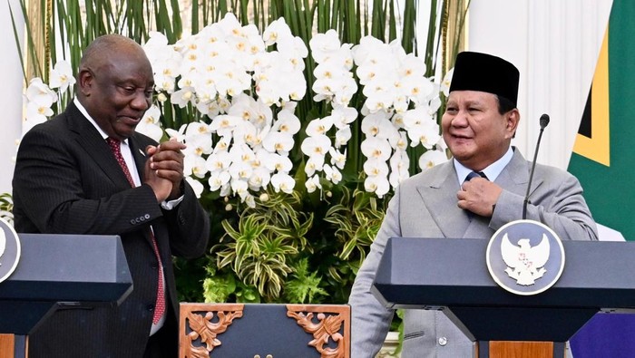 Pertemuan Presiden RI Prabowo Subianto dengan Presiden Afrika Selatan Matamela Cyril Ramaphosa. (Cahyo/Biro Pers Sekretariat Presiden)