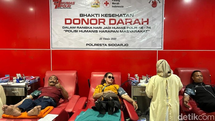 Polresta Sidoarjo Gelar Donor Darah dan Pemeriksaan Kesehatan