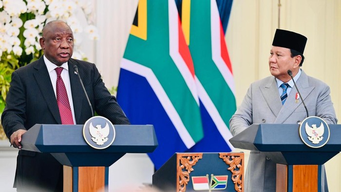Presiden Prabowo Subianto dan Presiden Afrika Selatan Ramaphosa (Foto: Laily Rachev - Biro Pers Sekretariat Presiden)