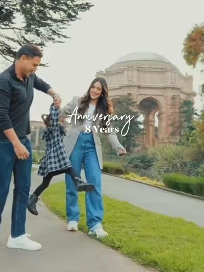 Hamish Daud Foto dalam kolase yang diunggah Hamish Daud dalam rangka anniversary ke-8 pernikahan dengan Raisa.