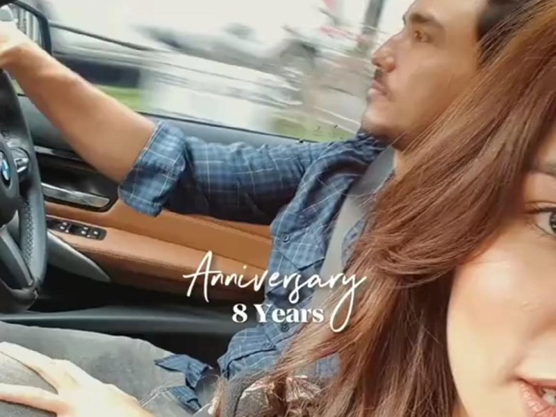 Foto dalam kolase yang diunggah Hamish Daud dalam rangka anniversary ke-8 pernikahan dengan Raisa.
