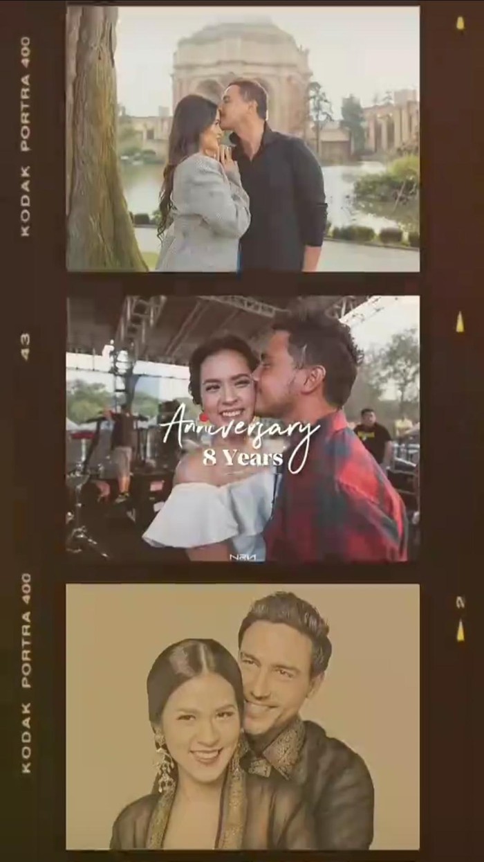 Hamish Daud Foto dalam kolase yang diunggah Hamish Daud dalam rangka anniversary ke-8 pernikahan dengan Raisa.