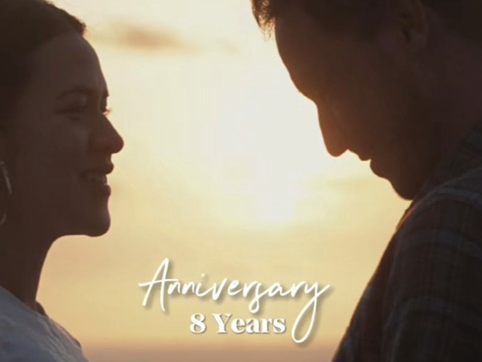 Foto dalam kolase yang diunggah Hamish Daud dalam rangka anniversary ke-8 pernikahan dengan Raisa.
