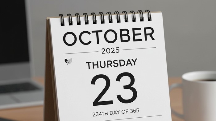 Ilustrasi kalender 23 oktober 2025.